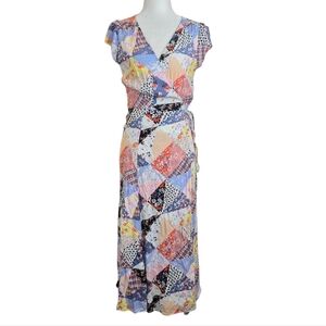 GAP Patchwork Print Wrap   Maxi Dress